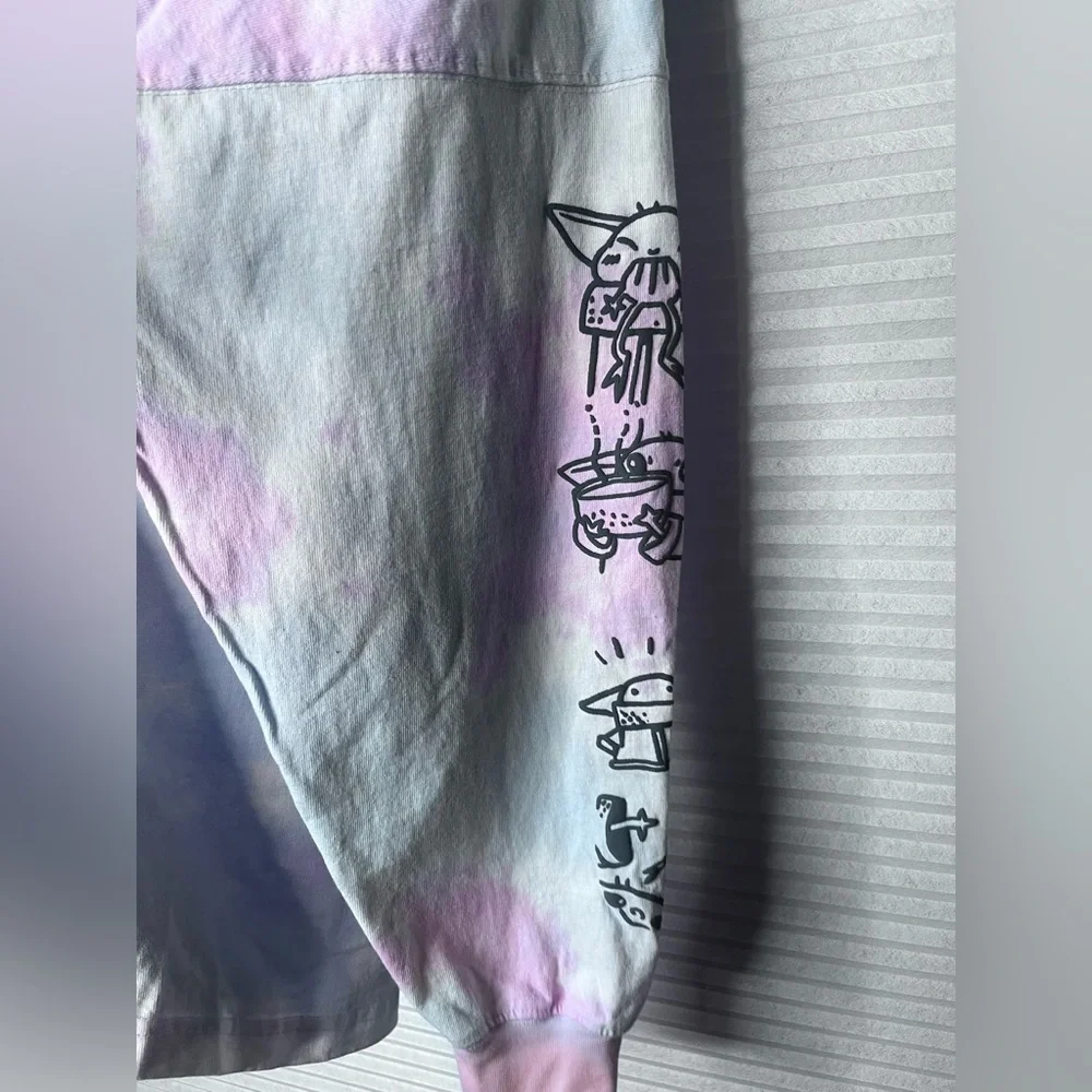 Disney Parks Star Wars Mandalorian Grogu baby yoda Tie Dye Spirit Jersey XL - Picture 6 of 8